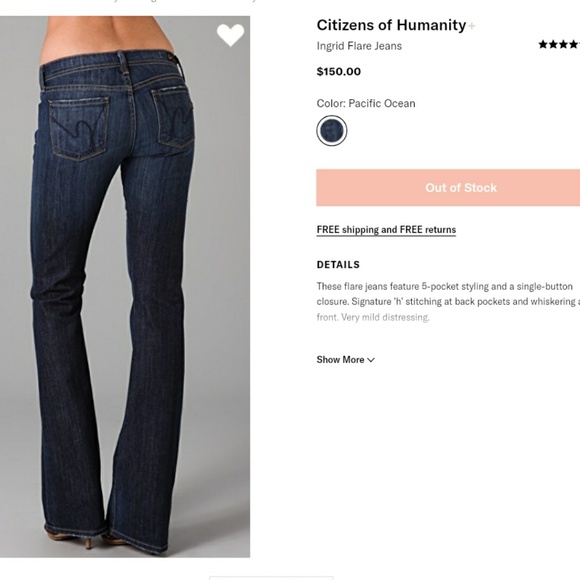 Distressed Citizens of Humanity Blue Jeans - Picture 2 of 7